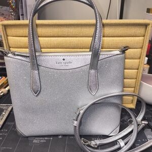Kate Spade Silver Glitter Tote Bag